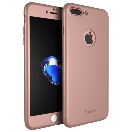 Full Cover 360&deg; fata,spate,geam sticla IPAKY pentru iPhone 7 Plus rose gold