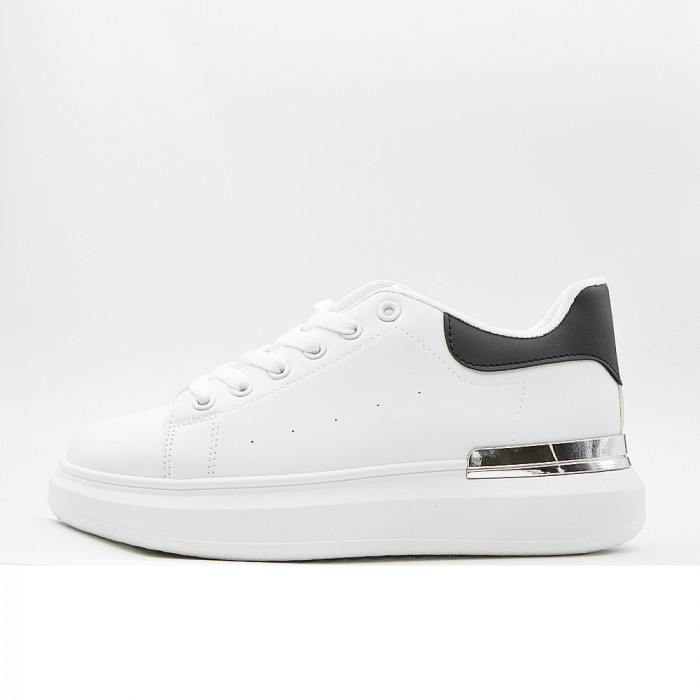 Sneakers Dama MBrands cu talpa flexibila, din piele ecologica, alb H03 - 36