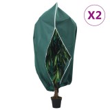 vidaXL Protecție de fleece plante cu fermoar 2 buc 70 g/m&sup2; 1,2x1,8 m