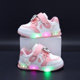 Adidasi roz cu alb cu luminite - Panda (Marime Disponibila: Marimea 22)