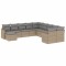 Set canapele de gradina, 11 piese, cu perne, bej, poliratan