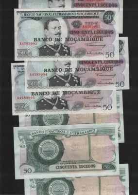 Mozambique Mozambic 50 escudos 1970 aunc/unc pret pe bucata foto
