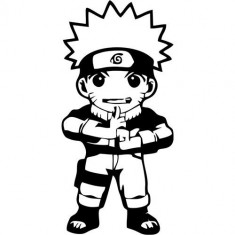 Sticker PC Naruto 15cm Negru foto