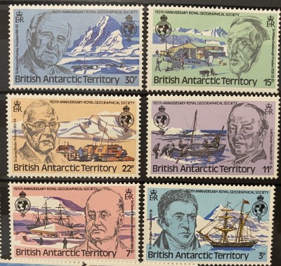 PC340 - Teritoriul Antarctic Britanic (BAT) 1980 Aniversare Cercetatori, serie MNH, 6v foto