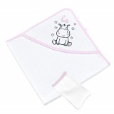 Set prosop cu capison si manusa de baie pentru copii BabyJem (Culoare: Roz)