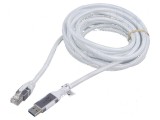 Cablu USB 3.0 RJ45 alb 3m, Goobay