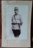 Fotografie pe carton, ofiter roman 1919, Campania de ocupare Budapesta