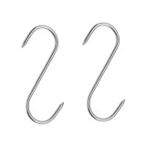 Cumpara ieftin Set 2 carlige inox forma S pentru afumare carne, macelarie, rezistente, sustinere grea, 16 cm, argintiu
