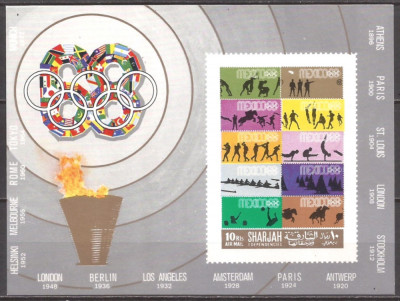 SHARJAH 1968 SPORT J.O. DE VARA ( colita nedantelata ) MNH foto