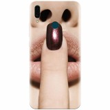 Husa silicon pentru Huawei Y9 2019, Finger Purple Nailpolish Girl Lips