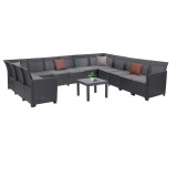 Canapea de colț Claire XVI cu 12 locuri și masă Orlando