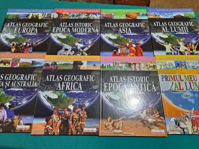 COLECȚIA DE ATLASE PENTRU ȘCOALĂ ȘI ACASA * 8 VOLUME, EDIȚIE COMPLETĂ * foto