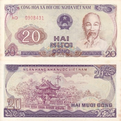 VIETNAM 20 dong 1985 AUNC/UNC!!! foto