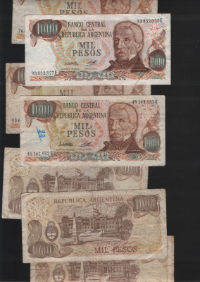 Argentina 1000 1.000 pesos 1976(83) VG-F-VF pret pe bucata foto
