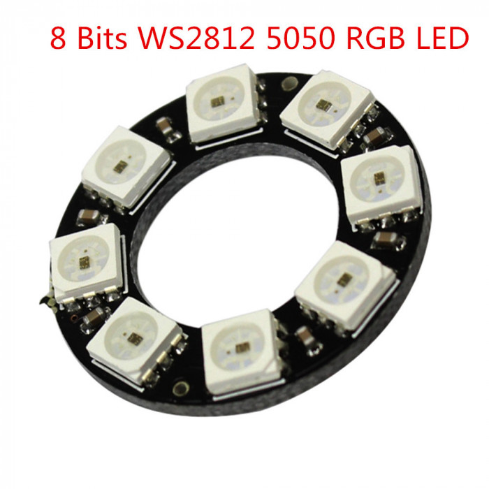 Inel cu 8 LED-uri RGB WS2812 (w.255)