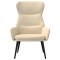 Scaun de relaxare, crem, material textil - 3