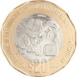 Mexic 20 Pesos 2021 (Foundation of Mexico-Tenochtitlan) 30 mm KM-New UNC !!!