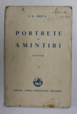 PORTRETE SI AMINTIRI de I.G. DUCA , 1933