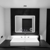 Oglinda LED Rectangulara, 90x75cm, Riflesso MotionGlow Marcello, Sistem Dezaburire, Ceas &amp; Termometru, Lupa Cosmetica, Dimabila ModernLight Concept