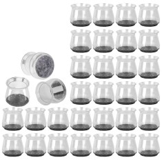 Set 32 protectii pentru picioare mobilier Yimsgo, 40 x 36 x 30 cm, silicon, pasla, gri, transparent