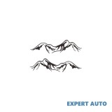 Sticker Auto Kwmobile Munti, 200x45 cm, PVC Autocolant, Diverse Culori: Alb, Negru, Gri, Rezistent Zgarieturi, Universal