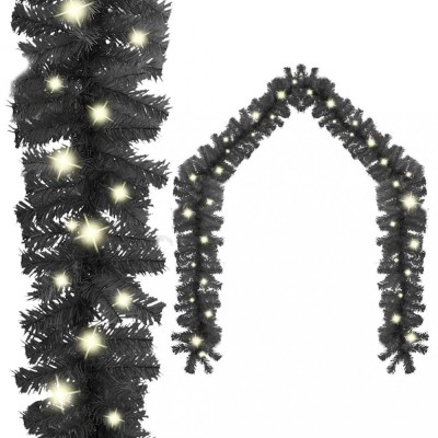 vidaXL Ghirlandă de Crăciun cu lumini LED, negru, 10 m foto