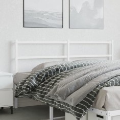 vidaXL Tăblie de pat metalică, alb, 150 cm