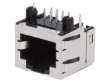 Soclu RJ45 8P Cat 3 Ecranat Profil Jos Aurit pentru PCB