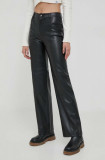 Cumpara ieftin United Colors of Benetton pantaloni femei, culoarea negru, drept, high waist