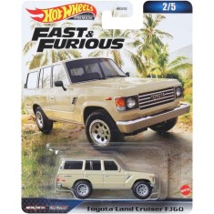 Masinuta metalica Hot Wheels Premium, Toyota Land Cruiser FJ60, HNW53, Fast and Furious 2/5, 1:64, crem