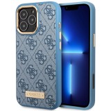 Husa originala Guess iPhone 16 Pro Max Hardcase 4G Logo Plate MagSafe, albastru, GUHMP16XU4GPRB