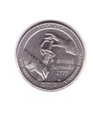 Moneda SUA 25 centi/quarter dollar 2015 D, Saratoga New York, stare foarte buna, cu luciu