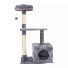 Ansamblu de joaca pentru pisici, PROpets, cu culcus si biluta pentru joaca, Gri, 88 cm