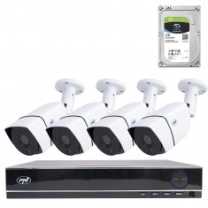 Pachet Kit supraveghere video AHD PNI House PTZ1300 Full HD - NVR si 4 camere exterior 2MP full HD 1080P cu HDD 1Tb inclus foto