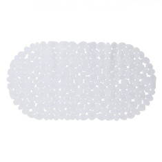 Covoraș Baie Antiderapant, Model Pietre, Dimensiuni 68x35 cm, Alb, PVC