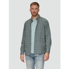 Cămașă bărbați cu imprimeu &icirc;n carouri, croială Regular fit, Verde, S