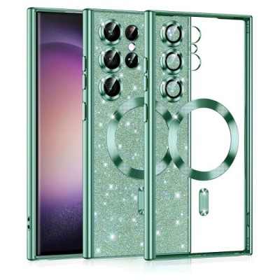 Husa pentru Samsung Galaxy S23 Ultra - Techsuit Luxury Glitter MagSafe - Light Green foto