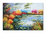 Cumpara ieftin Tablou living 150x100cm pictat manual, Colt de rai, ulei pe panza Valentin Pop