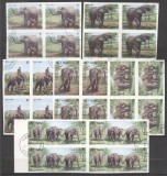 Vietnam 1987 Elephants, 4 imperf. set in block, used T.379