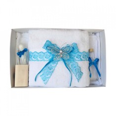 Trusou botez dantela turcoaz si fluturas Denikos&reg; 422