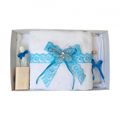 Trusou botez dantela turcoaz si fluturas Denikos&amp;reg; 422 foto