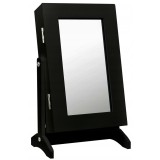 Dulapior de toaleta cu oglinda si spatiu de depozitare bijuterii, 21x36x15cm, negru Household NewTrend