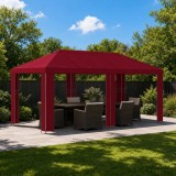 Foisor pentru Gradina 6 x 3 m Burgundy Poliester si otel