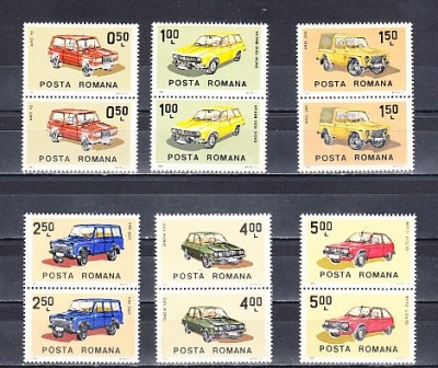 A11 TX6 5 - 1983 - Automobile romanesti - perechi de doua timbre foto