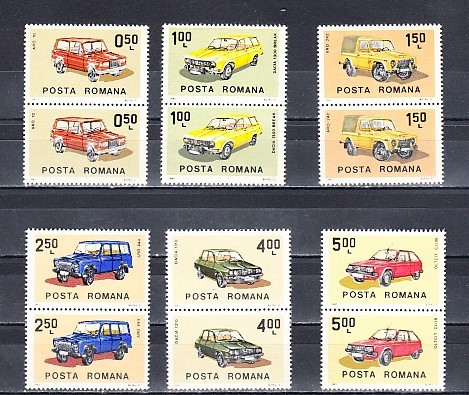 A11 TX6 5 - 1983 - Automobile romanesti - perechi de doua timbre