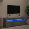 VidaXL Comodă TV cu lumini LED, gri beton, 120x35x40 cm