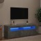 vidaXL Comodă TV cu lumini LED, gri beton, 120x35x40 cm