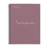 Caiet reciclat Miquelrius ECOLAVENDER Emotions, cu spira, A4, matematica, 80 file, lavanda