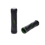 Mansoane bicicleta din cauciuc, 120mm, culoare negru/verde Cod:AWR2243G