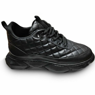 Pantofi sport MBrands barbati cu model cusut din piele ecologica 40 negru-albastru foto